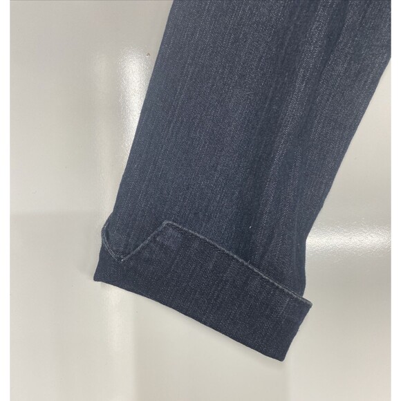 Baccini Denim Jacket Womens Size M Cotton Stretch Ruffled Open Front Dark Wash - Picture 6 of 12